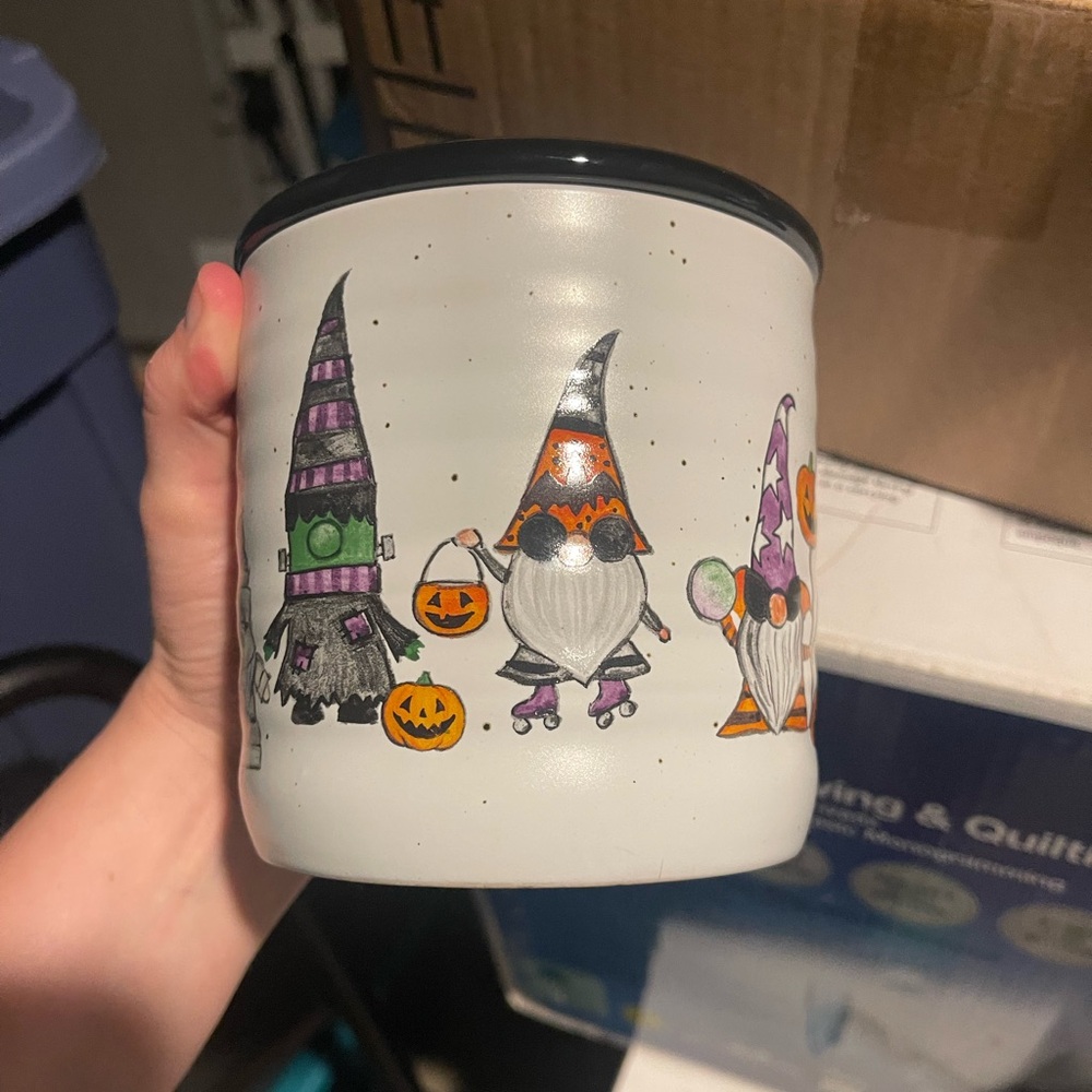 Cobwebs & Cauldrons Halloween Gnome Jar Holiday Mummy Wizard Frankenstein - Picture 3 of 6